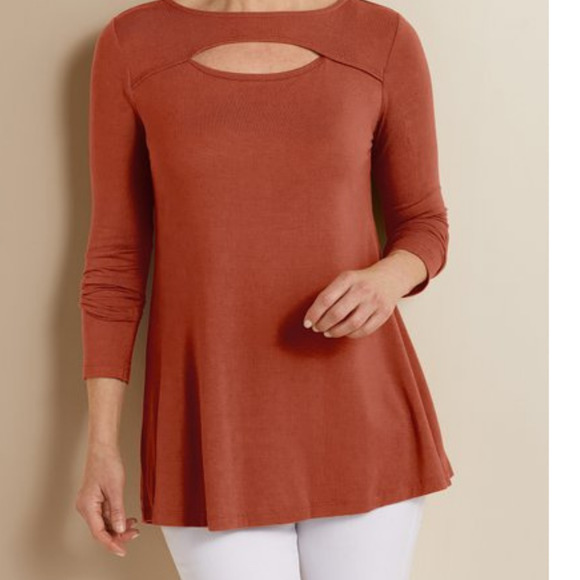 New SOFT SURROUNDINGS Indian Rose Beckett Top - Picture 2 of 4